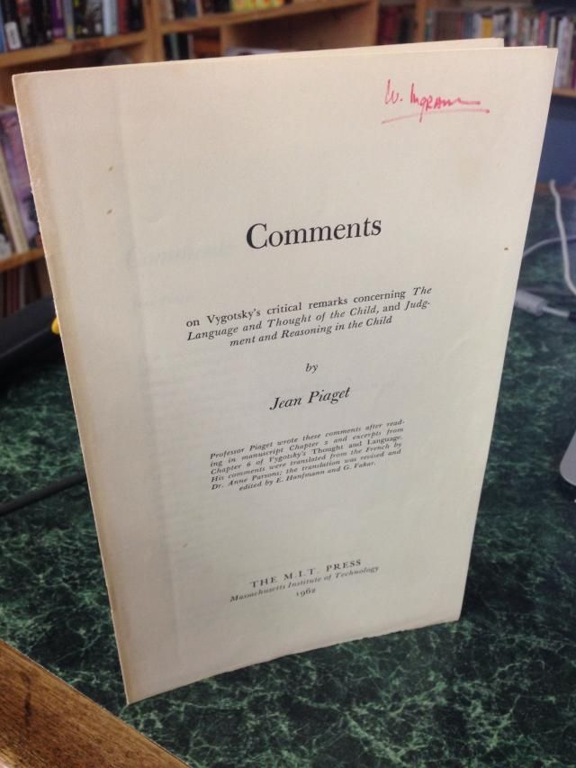 Image for Comments on Vygotsky's critical remarks concerning The language and thought of the child, and Judgment and reasoning in the child