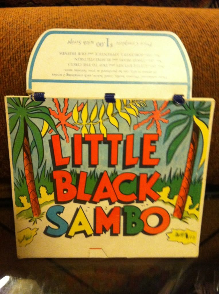 Image for Little Black Sambo & Three (3 ) Pigs Playettte Book NO. #250 Calendar Like Book with Flip Pages, Flip it Either Way for Either Story, 1942, Front Cover Has Sambo Title in Big Letters, FLIP THE PAGES EITHER WAY FOR Either Story