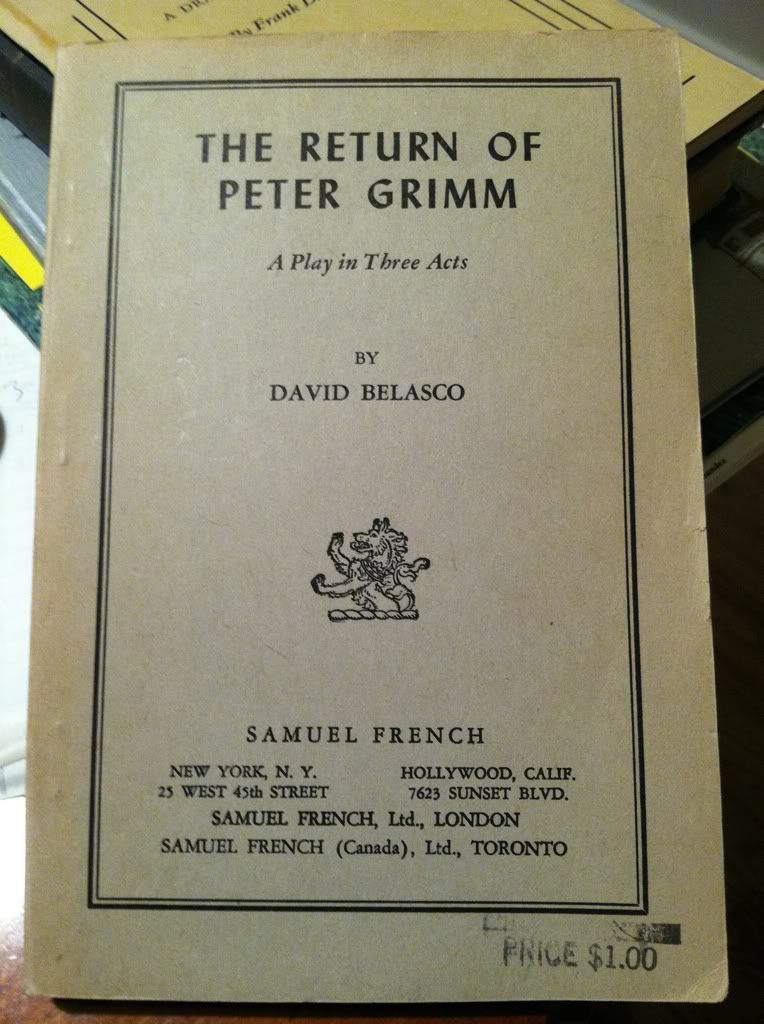 Image for The Return of Peter Grimm, a play in three acts by Belasco, David